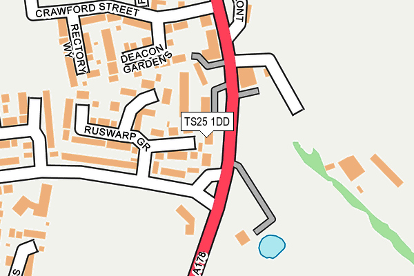 TS25 1DD map - OS OpenMap – Local (Ordnance Survey)