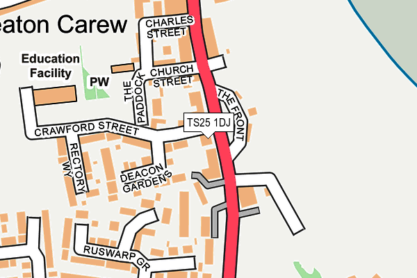 TS25 1DJ map - OS OpenMap – Local (Ordnance Survey)