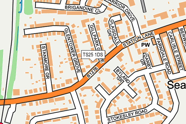 TS25 1DS map - OS OpenMap – Local (Ordnance Survey)