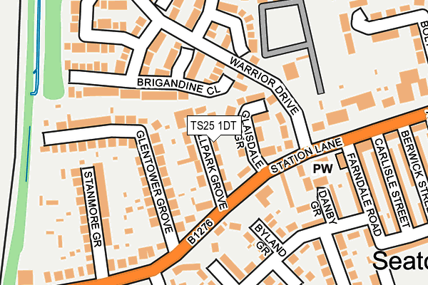 TS25 1DT map - OS OpenMap – Local (Ordnance Survey)