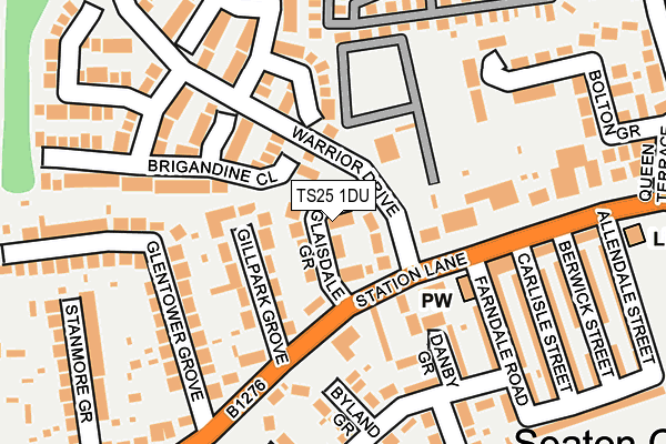 TS25 1DU map - OS OpenMap – Local (Ordnance Survey)