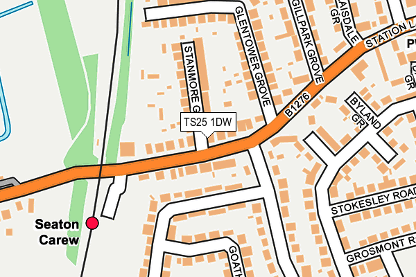 TS25 1DW map - OS OpenMap – Local (Ordnance Survey)