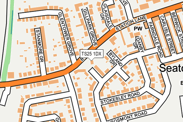 TS25 1DX map - OS OpenMap – Local (Ordnance Survey)