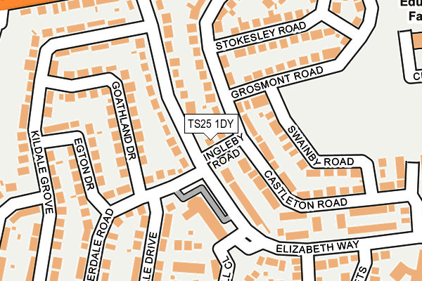 TS25 1DY map - OS OpenMap – Local (Ordnance Survey)
