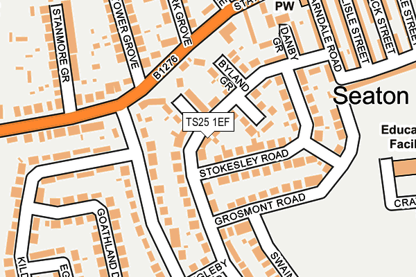 TS25 1EF map - OS OpenMap – Local (Ordnance Survey)