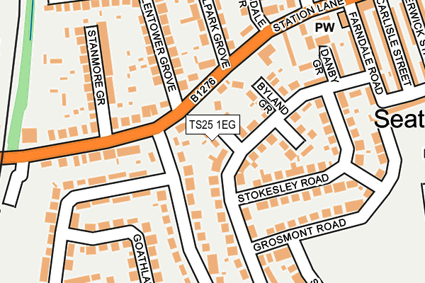 TS25 1EG map - OS OpenMap – Local (Ordnance Survey)