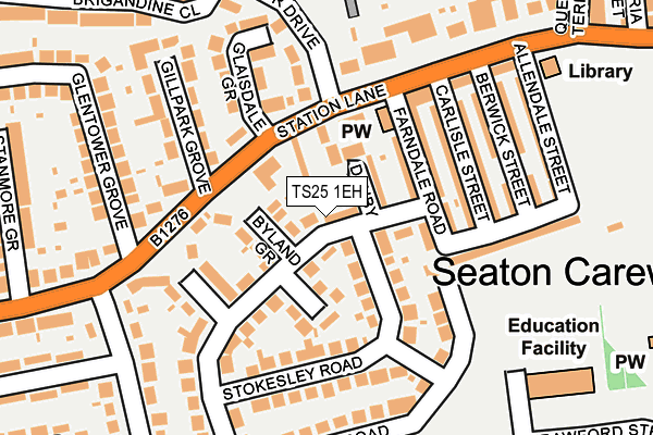 TS25 1EH map - OS OpenMap – Local (Ordnance Survey)