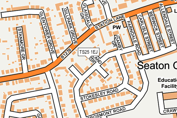 TS25 1EJ map - OS OpenMap – Local (Ordnance Survey)