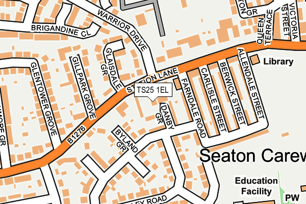 TS25 1EL map - OS OpenMap – Local (Ordnance Survey)