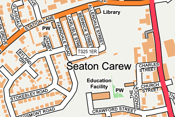 TS25 1ER map - OS OpenMap – Local (Ordnance Survey)