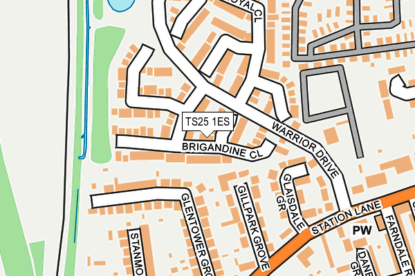 TS25 1ES map - OS OpenMap – Local (Ordnance Survey)