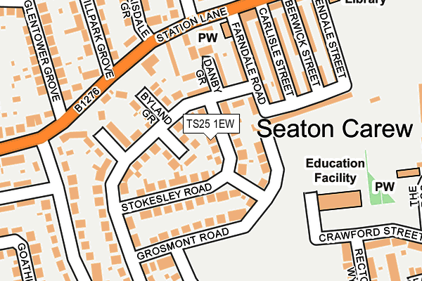 TS25 1EW map - OS OpenMap – Local (Ordnance Survey)