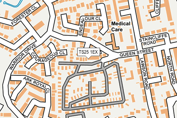 TS25 1EX map - OS OpenMap – Local (Ordnance Survey)