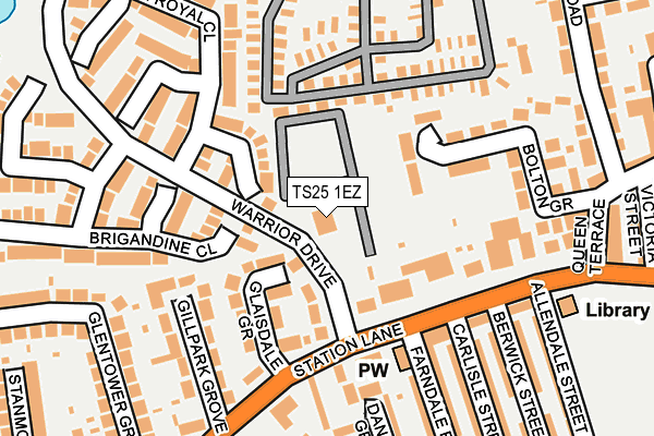 TS25 1EZ map - OS OpenMap – Local (Ordnance Survey)