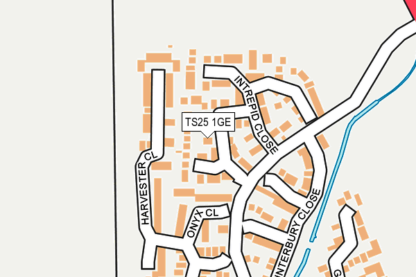TS25 1GE map - OS OpenMap – Local (Ordnance Survey)