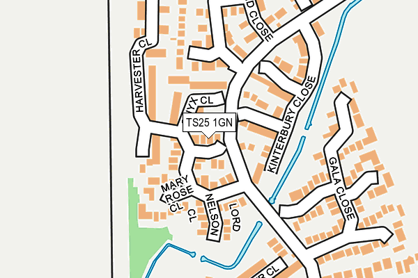 TS25 1GN map - OS OpenMap – Local (Ordnance Survey)