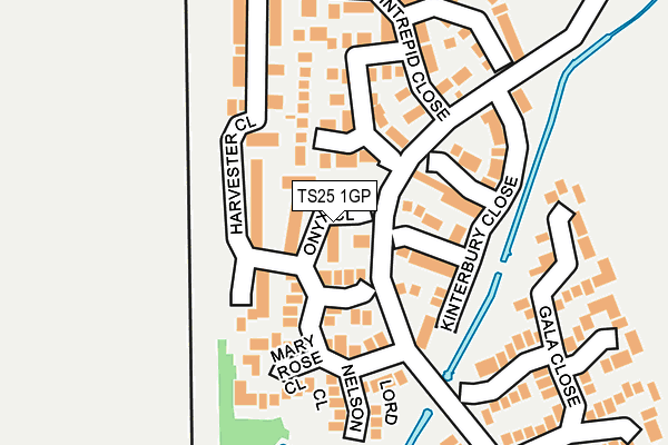 TS25 1GP map - OS OpenMap – Local (Ordnance Survey)