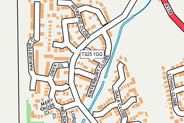 TS25 1GQ map - OS OpenMap – Local (Ordnance Survey)