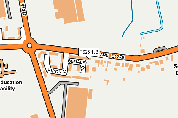 TS25 1JB map - OS OpenMap – Local (Ordnance Survey)