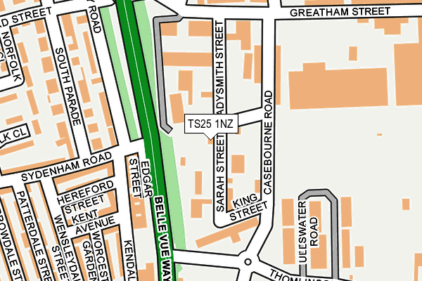TS25 1NZ map - OS OpenMap – Local (Ordnance Survey)