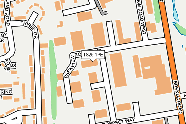 TS25 1PE map - OS OpenMap – Local (Ordnance Survey)
