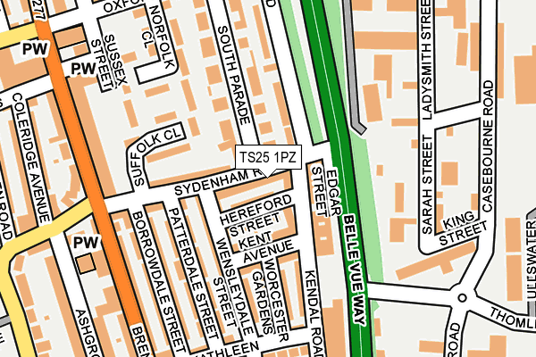 TS25 1PZ map - OS OpenMap – Local (Ordnance Survey)