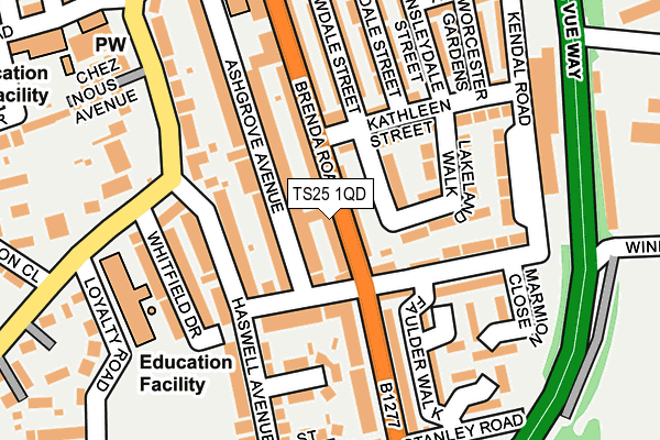 TS25 1QD map - OS OpenMap – Local (Ordnance Survey)