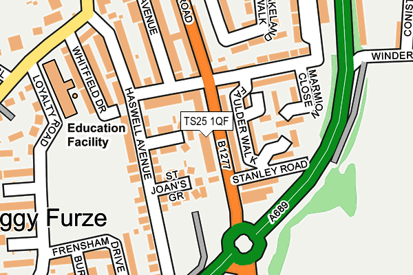 TS25 1QF map - OS OpenMap – Local (Ordnance Survey)