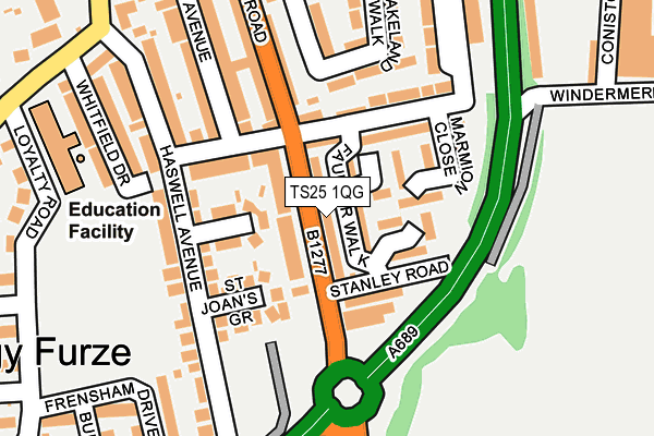 TS25 1QG map - OS OpenMap – Local (Ordnance Survey)