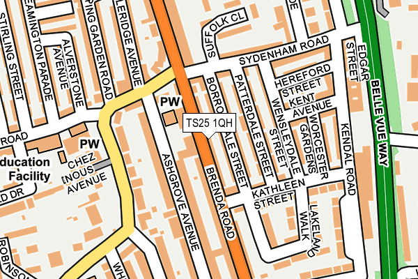 TS25 1QH map - OS OpenMap – Local (Ordnance Survey)