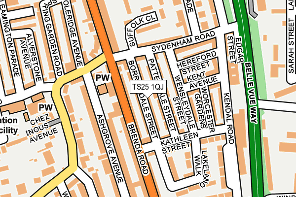 TS25 1QJ map - OS OpenMap – Local (Ordnance Survey)