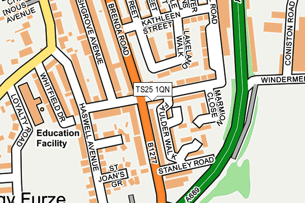 TS25 1QN map - OS OpenMap – Local (Ordnance Survey)