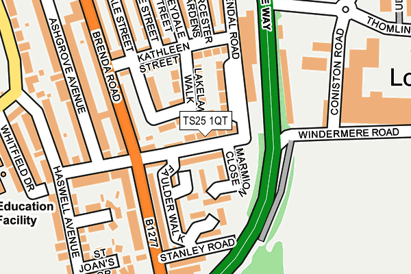 TS25 1QT map - OS OpenMap – Local (Ordnance Survey)