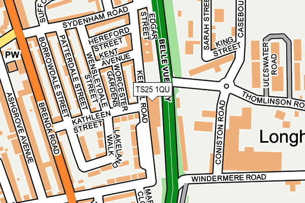 TS25 1QU map - OS OpenMap – Local (Ordnance Survey)