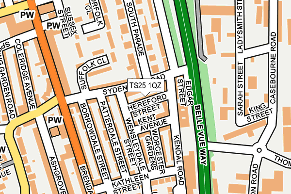 TS25 1QZ map - OS OpenMap – Local (Ordnance Survey)