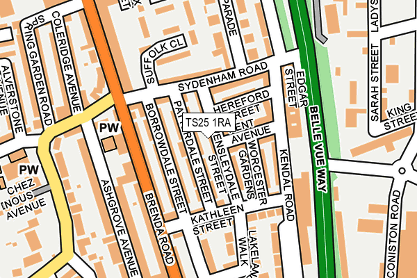 TS25 1RA map - OS OpenMap – Local (Ordnance Survey)