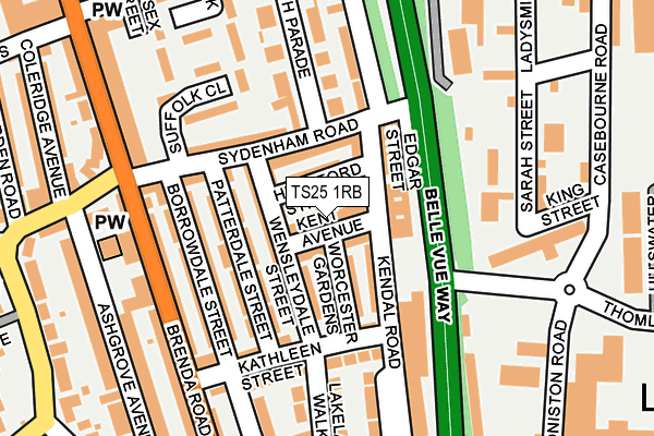 TS25 1RB map - OS OpenMap – Local (Ordnance Survey)