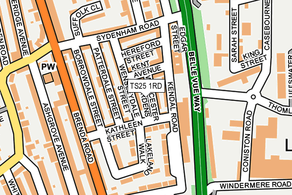 TS25 1RD map - OS OpenMap – Local (Ordnance Survey)