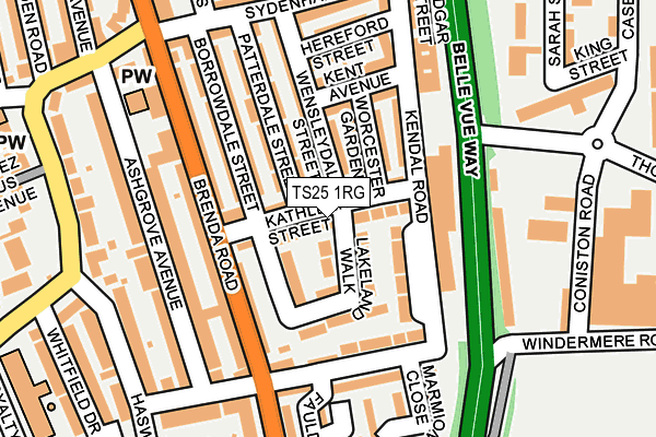 TS25 1RG map - OS OpenMap – Local (Ordnance Survey)