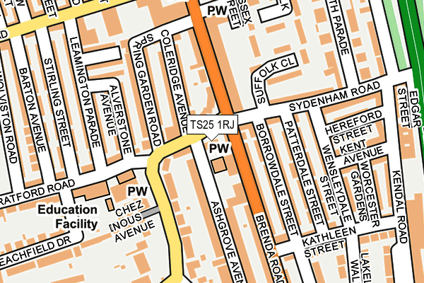 TS25 1RJ map - OS OpenMap – Local (Ordnance Survey)