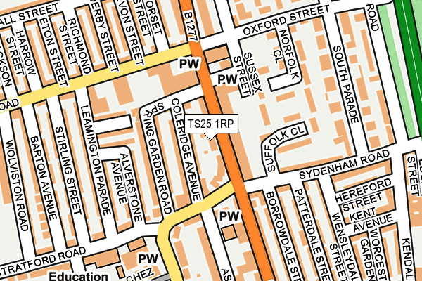 TS25 1RP map - OS OpenMap – Local (Ordnance Survey)