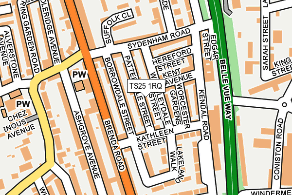 TS25 1RQ map - OS OpenMap – Local (Ordnance Survey)