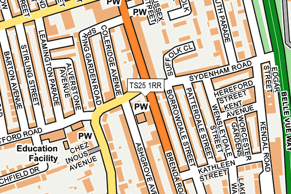 TS25 1RR map - OS OpenMap – Local (Ordnance Survey)