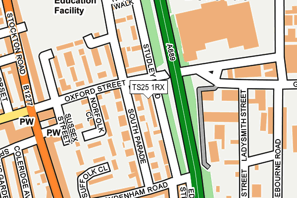 TS25 1RX map - OS OpenMap – Local (Ordnance Survey)