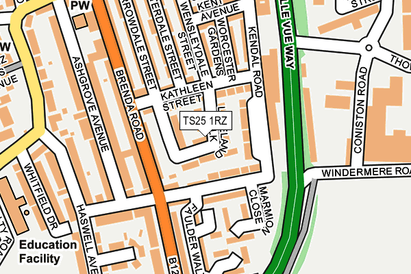 TS25 1RZ map - OS OpenMap – Local (Ordnance Survey)