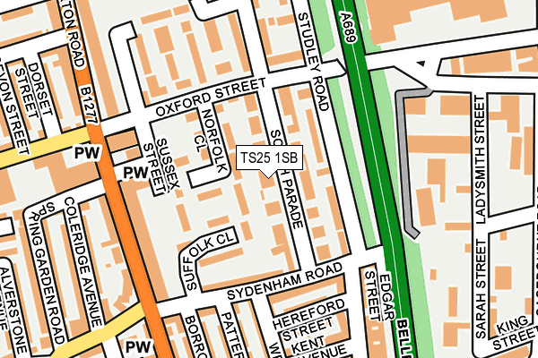 TS25 1SB map - OS OpenMap – Local (Ordnance Survey)