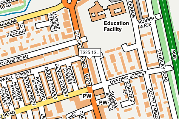 TS25 1SL map - OS OpenMap – Local (Ordnance Survey)