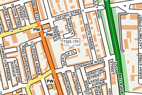 TS25 1TP map - OS OpenMap – Local (Ordnance Survey)