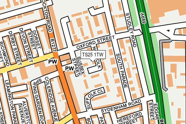 TS25 1TW map - OS OpenMap – Local (Ordnance Survey)