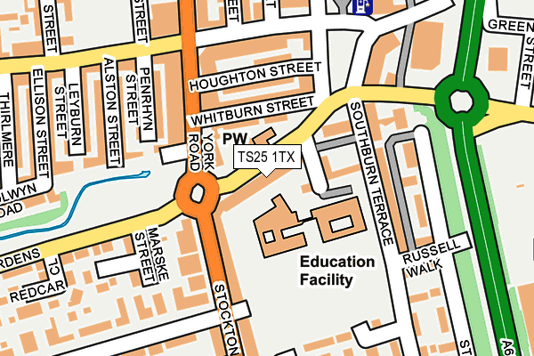 TS25 1TX map - OS OpenMap – Local (Ordnance Survey)